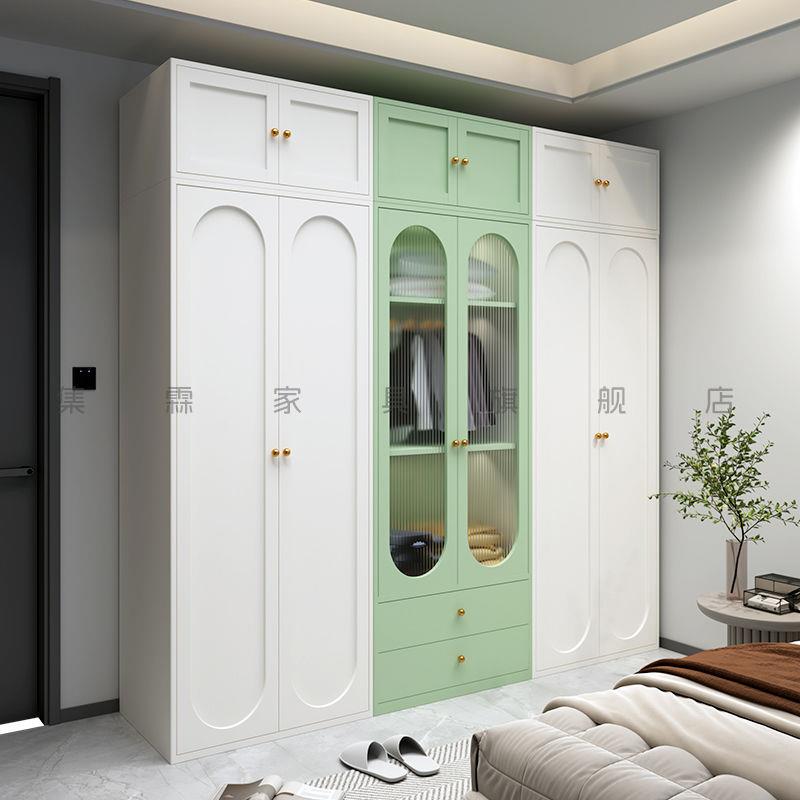 奶油风钢制衣柜居家卧室客厅专用衣橱柜0甲醛大容量通用加厚衣柜