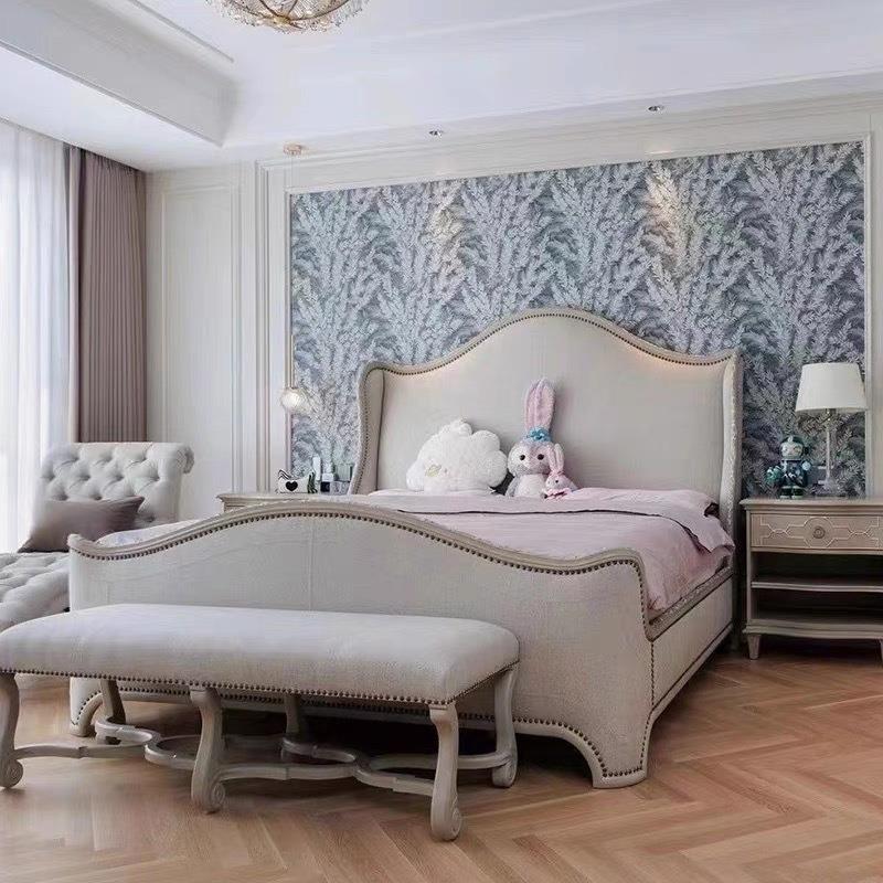 美式ART夏图双人床卧室家具组合搭配实木床头柜床尾凳梳妆台斗柜