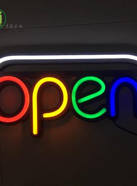 LED柔性霓虹OPEN标识牌LEDOPENSIGN展会热销广告牌发光字制作