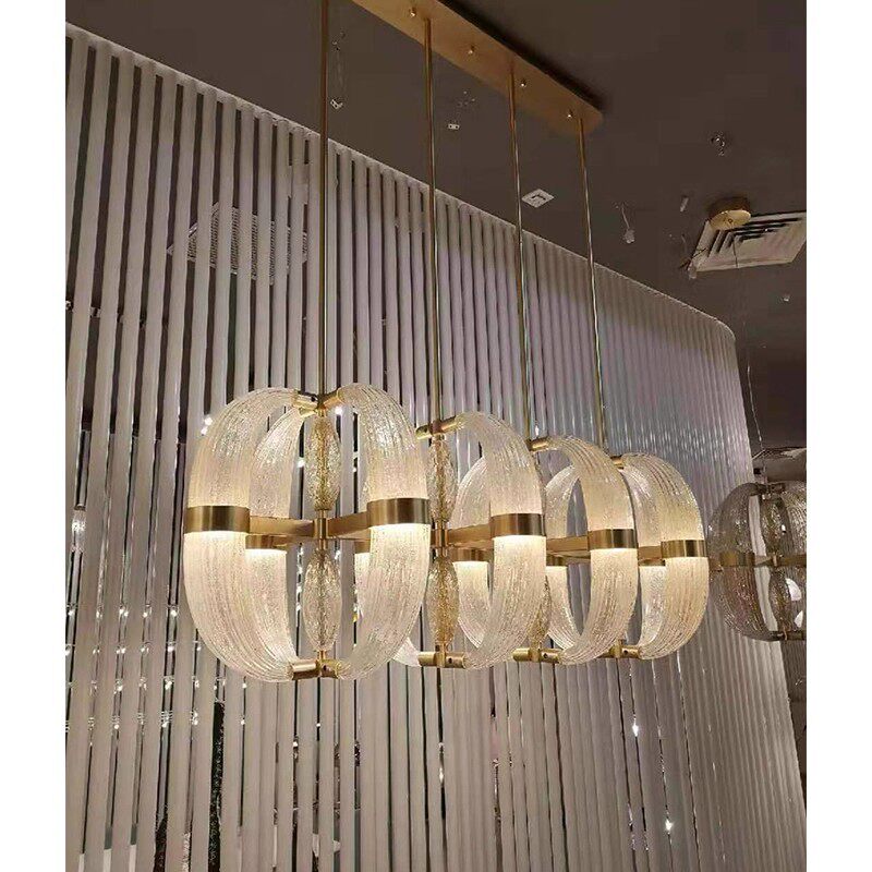 后现代轻奢牛角玻璃客厅吊灯气泡水晶玻璃意大利酒店餐厅灯具