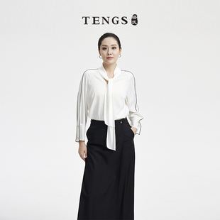 TENGS滕氏女装春夏时尚通勤优雅轻奢舒适百搭款长袖衬衫