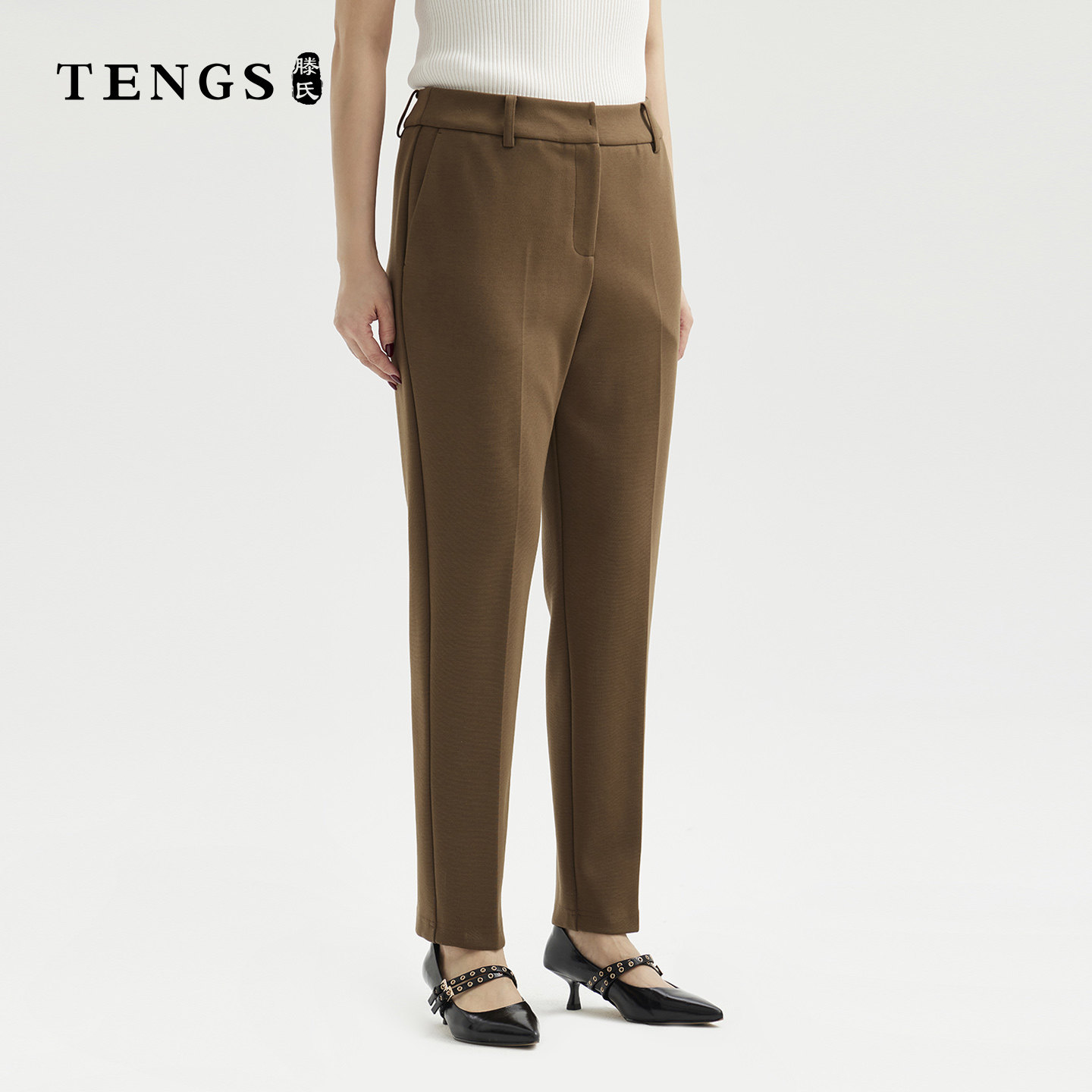 TENGS夏季舒适通勤百搭单裤