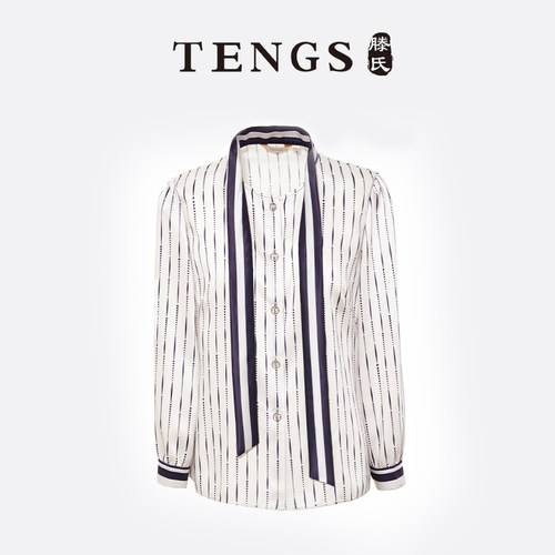 TENGS简约线条长袖衬衫
