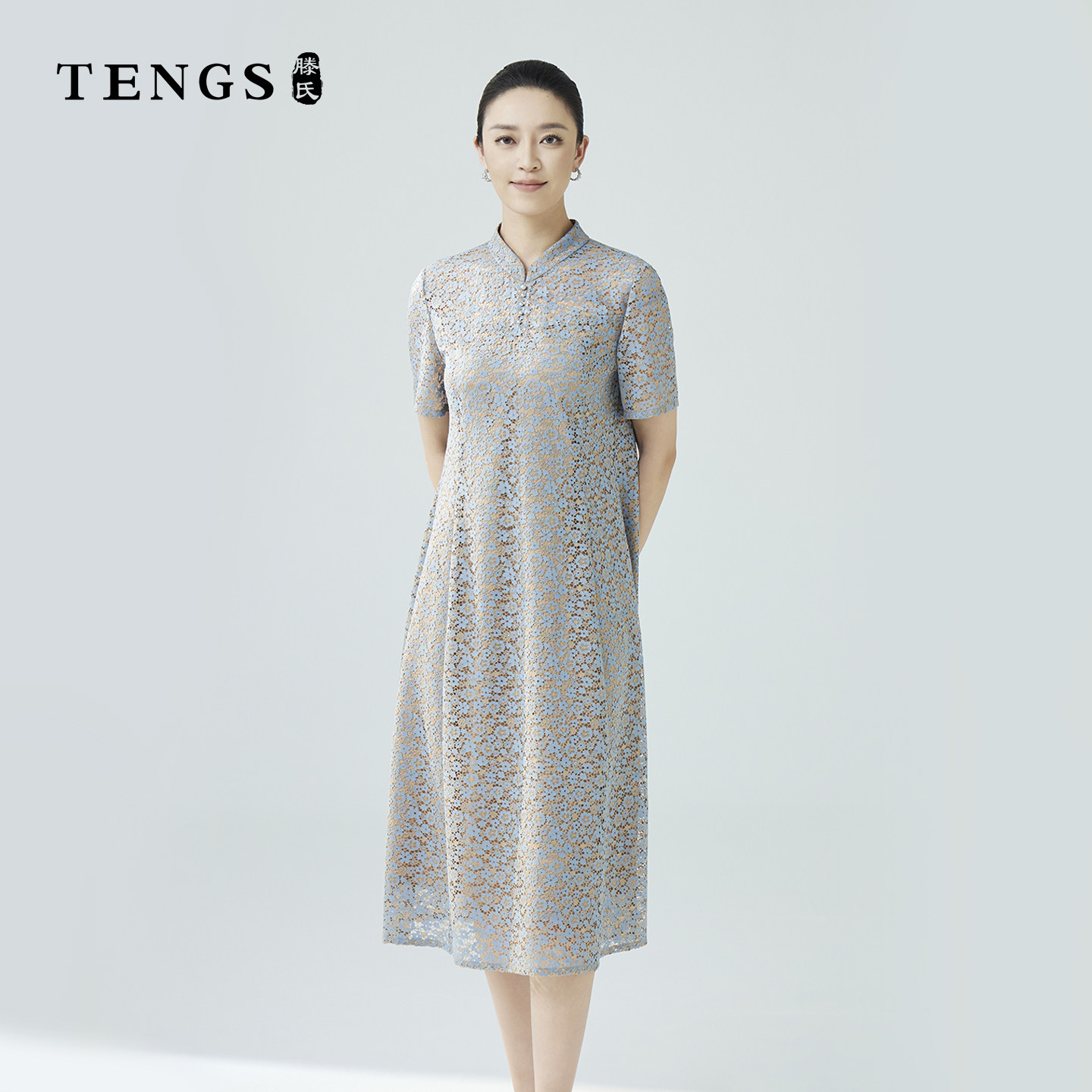 TENGS滕氏女装夏季新款休闲舒适百搭职场通勤轻奢连衣裙