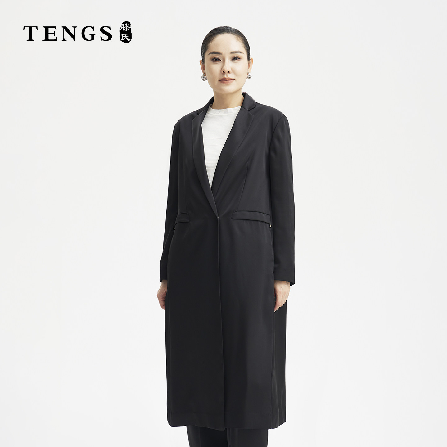 TENGS滕氏优雅随性简约长款风衣