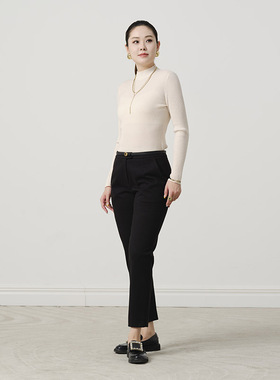 TENGS滕氏萨侬女装春季新款修身简约舒适百搭直筒小脚裤日常休闲