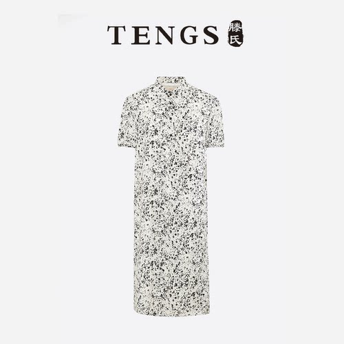 TENGS泼墨设计感偏搭襟连衣裙