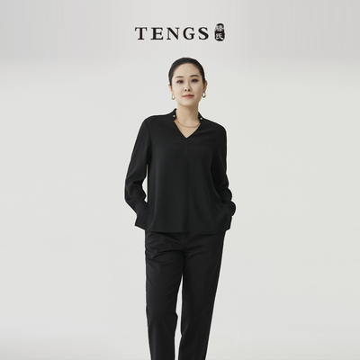 TENGS滕氏棉感长袖衬衫宽松舒适