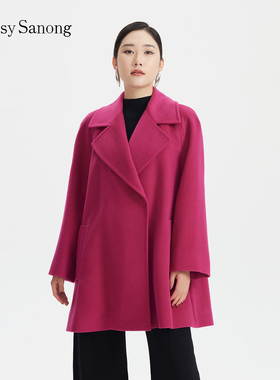 TENGS滕氏/萨侬女装秋冬新款轻奢舒适休闲百搭职场通勤纯色短大衣