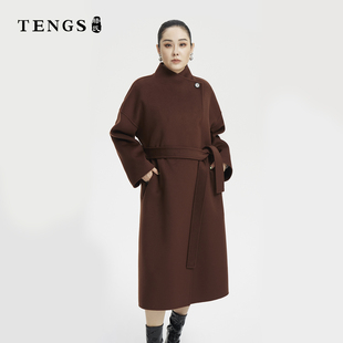 TENGS/滕氏（服饰）女装冬季新款职场通勤舒适百搭羊毛长大衣