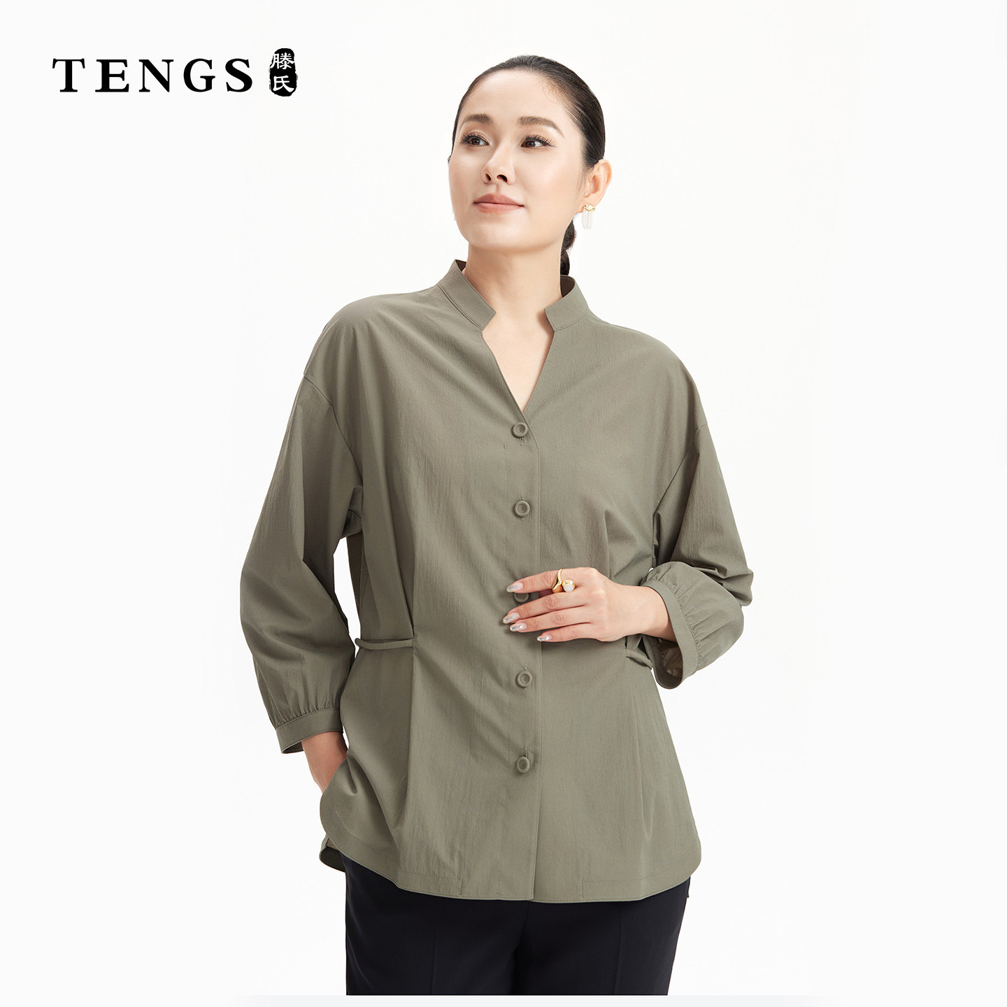 TENGS春秋款优雅气质衬衫