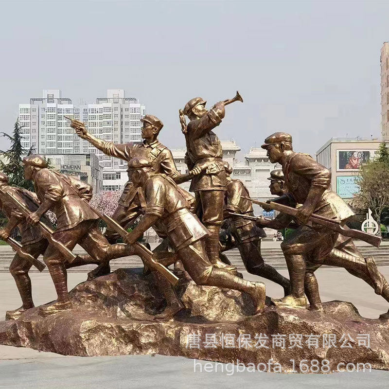 人物雕塑红军铜雕塑厂家公园广场景区景观装饰铸铜人物雕塑摆件
