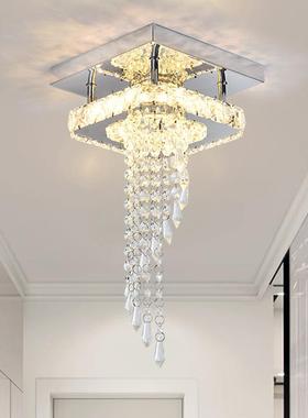 轻奢水晶吸顶灯现代简约方形卧室餐厅灯楼梯过道入户灯