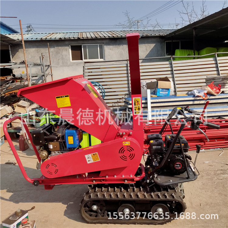 汽油动力园林树枝粉碎机 手推移动式碎枝果园葡萄枝条秸秆破碎机