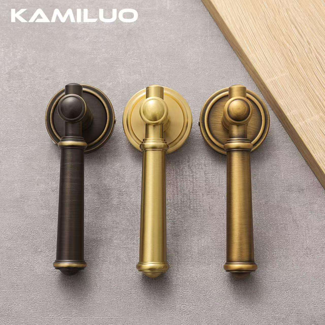 纯铜美式金色门锁室内卧室分体房门锁木门把手轻奢磁吸静音门锁