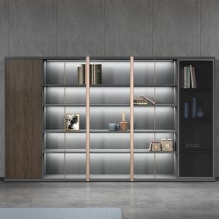 办公家具总经理办公室文件柜木质储物书柜双开门轻奢大气背景柜子