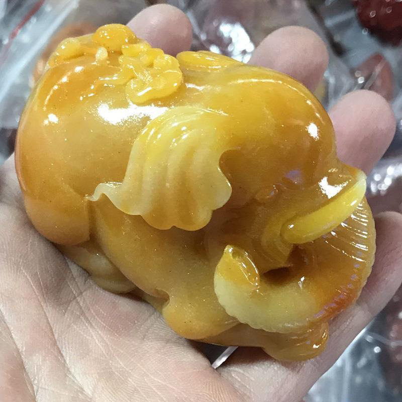 批发天然黄龙玉吉祥如意手把