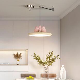 全光谱飞碟餐厅灯现代简约摇臂吊灯餐桌家用卧室奶油风吧台吊灯