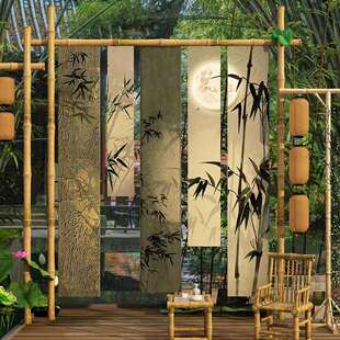 婚宴竹架子装饰黄竹筒竿迎宾展框支杆架中式户外庆周岁礼道具背景