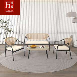 户外沙发庭院阳台藤椅莱拉藤编家具花园室外藤艺沙发别墅四件套