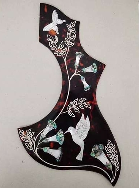 Gibson 赛璐珞雕刻护板 贝壳镶嵌蜂鸟Humming bird