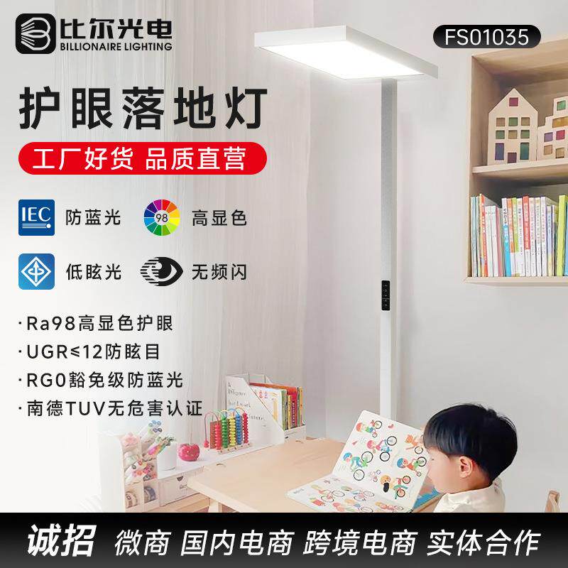 书房学习护眼大路灯高级感立式LED儿童房灯学生阅读全光谱落地灯