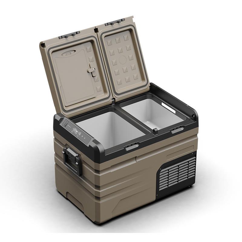 冰虎车载冰箱压缩机制冷12V24V双开门双温双控车家两用小冰箱