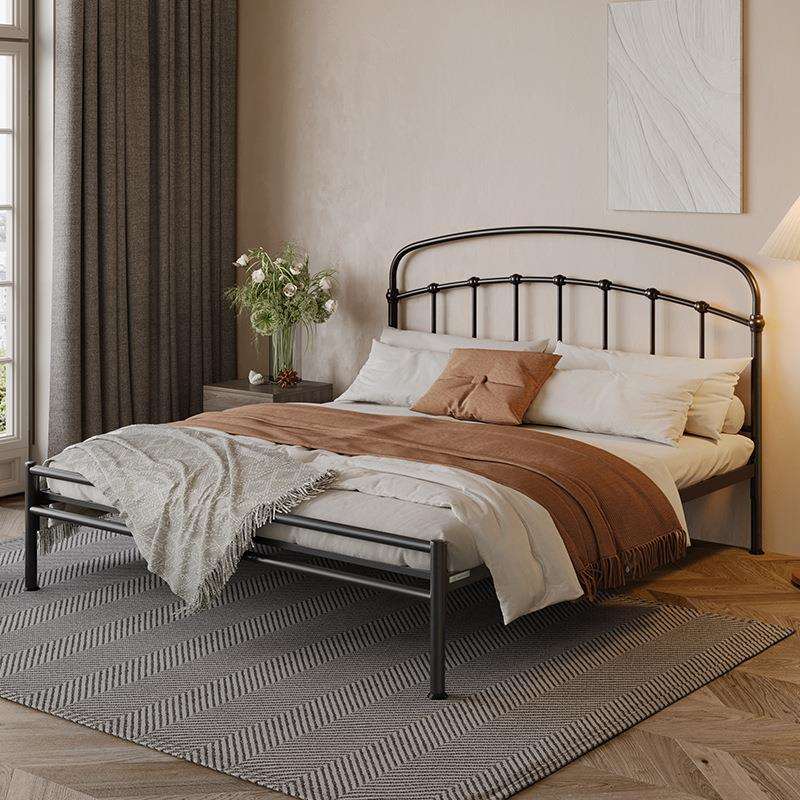 家具铁艺床双人床现代简约铁架床欧式主卧铁床金属法式田园
