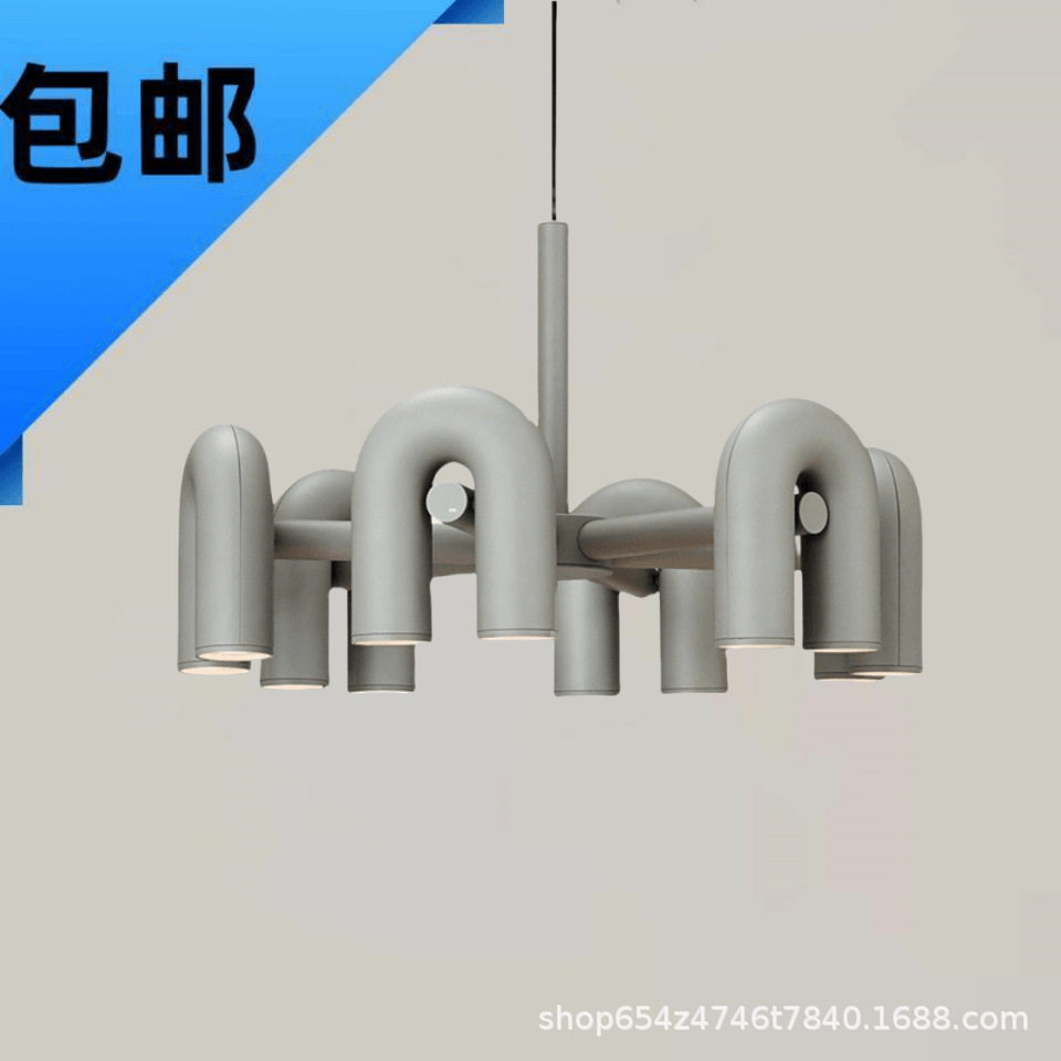 设计师样板房现代北欧创意简约客厅餐厅灯卧室个性U型金属吊灯