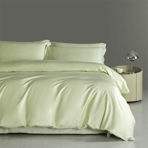 轻奢风全棉100S纯色四件套长绒棉纯棉贡缎柔软丝滑被套床单床笠