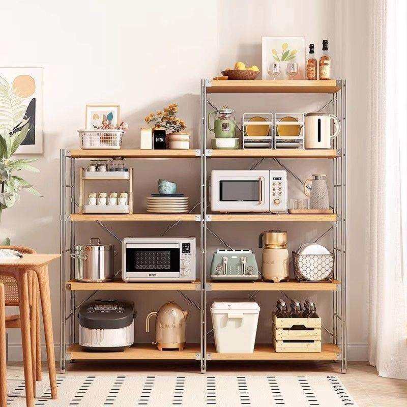 厨房多功能置物架落地多层微波炉烤箱收纳架架家用小电器储物架子