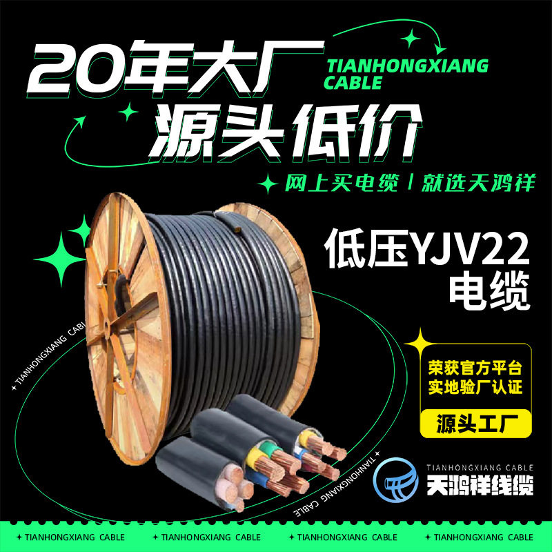 紫铜工程专用低压电缆YJV22