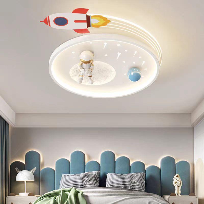 新款LED灯儿童房吸顶灯太空人太空云朵火箭男女孩卧室书房间灯具