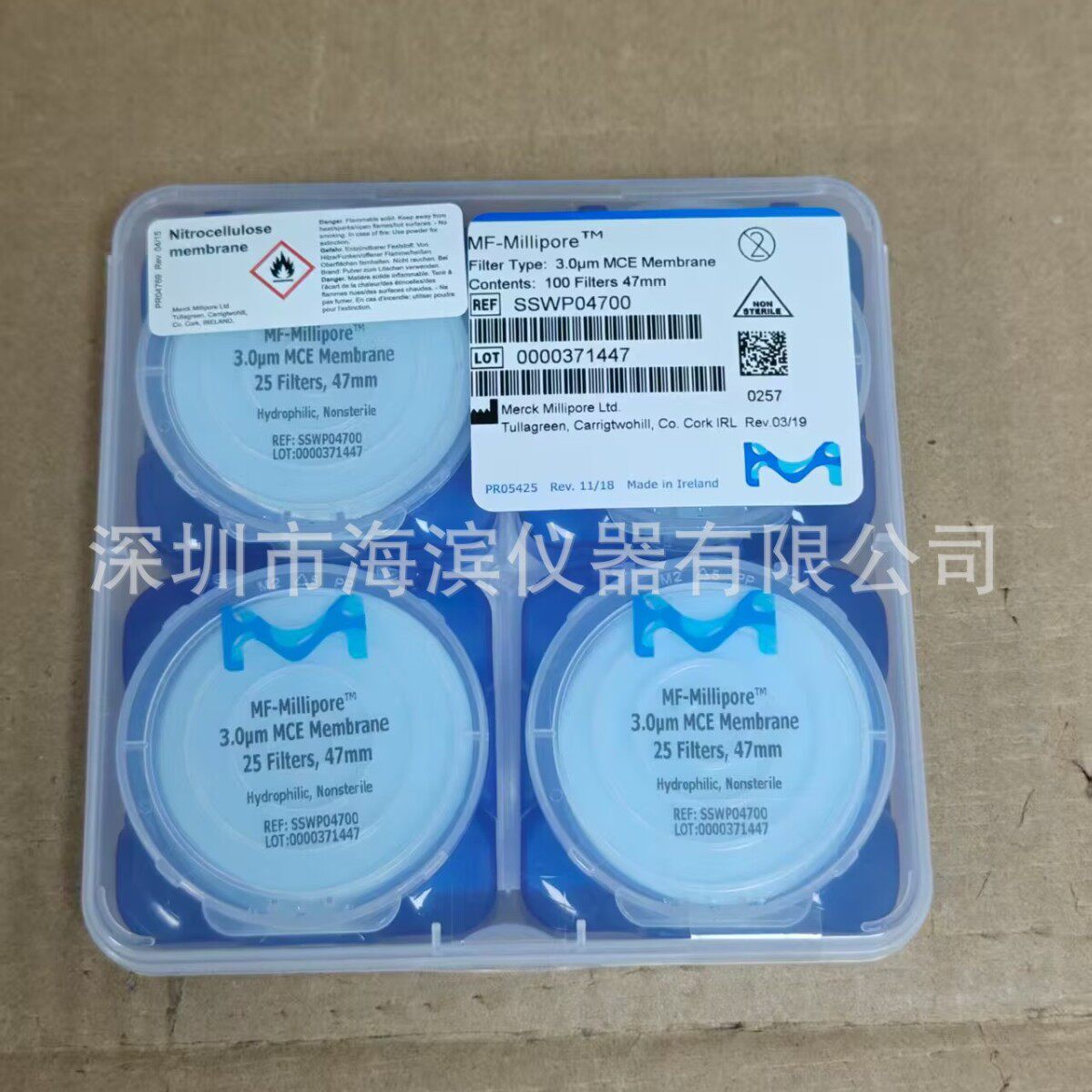 Millipore密理博SSWP04700/SSWP02500混合纤维素表面滤膜3um