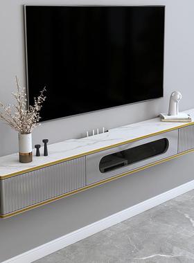 轻奢现代简约悬空电视柜壁挂式吊柜小户型客厅悬挂墙上收纳柜窄款