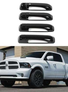 适用于10-17款道奇RAM1500拉手亮黑车门把手感应门碗贴装饰用品
