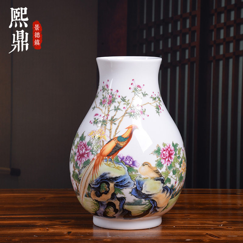 陶瓷摆件古典中国风花瓶仿古中式家居装饰品客厅插花瓷瓶工艺品