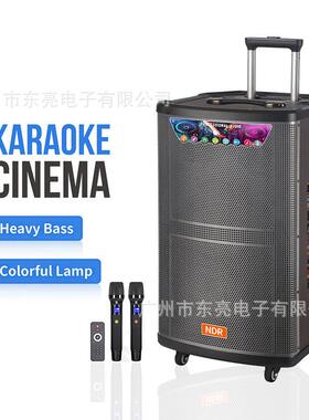 外贸三分频广场舞大功率12V/9AH/14AH电瓶音响拉杆低音炮木质音箱