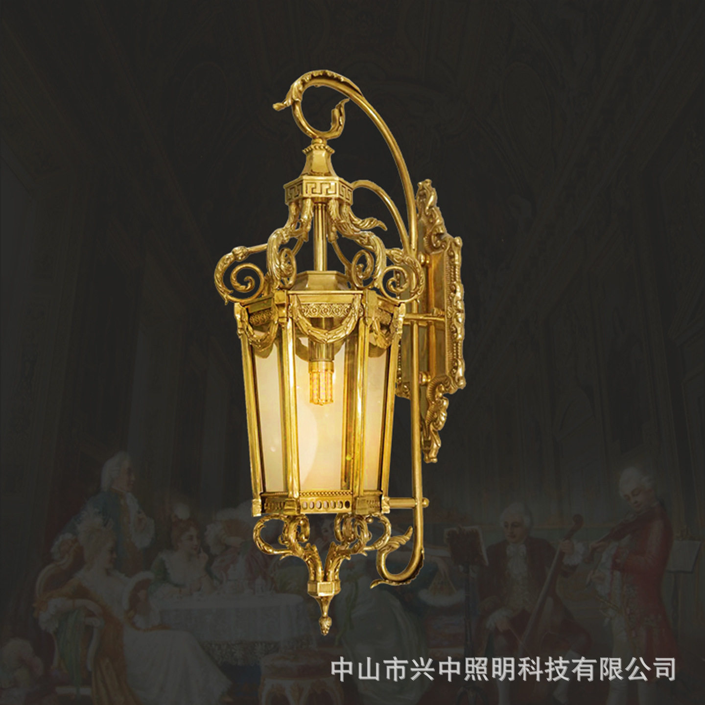 法式户外防水全铜壁灯欧式奢华复古别墅门厅大壁灯脱蜡铜艺术灯饰