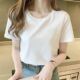 200克纯棉女t恤落肩短袖 工服定制纯棉短袖 宽松大码 休闲百搭女装