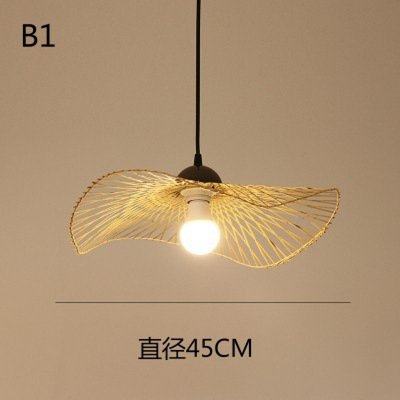 竹编日式创意艺术多头装饰荷叶餐厅中式饭店茶室大厅古典片片吊灯,家装灯饰光源,LOFT/复式住宅/楼梯吊灯,淘宝优惠券,粉丝福利购,淘宝优惠卷