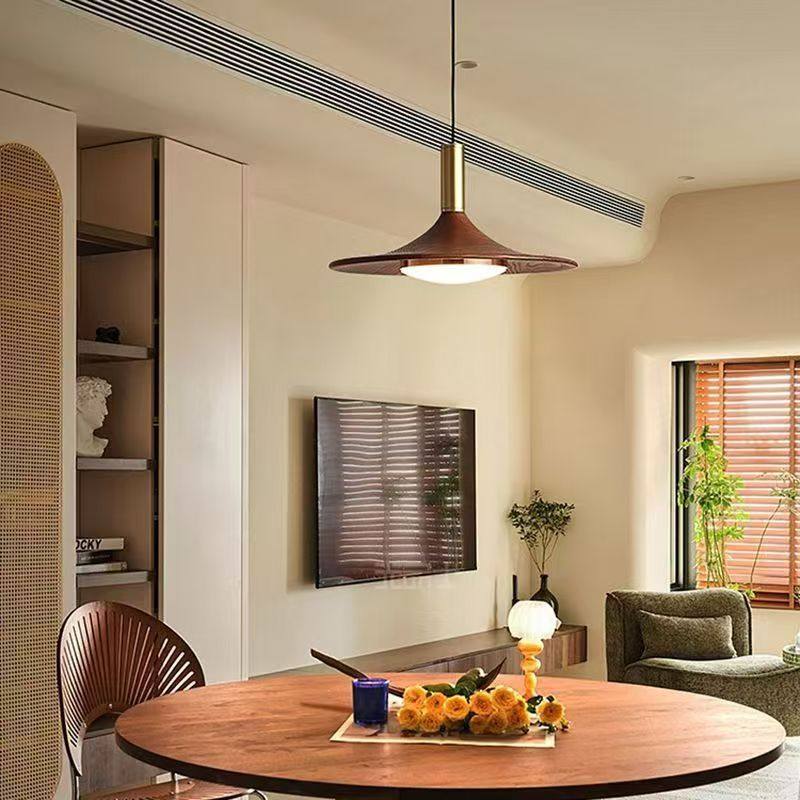 日式餐厅吊灯简约飞碟吧台吊灯胡桃木创意卧室床头吊灯,家装灯饰光源,餐厅吊灯,淘宝优惠券,粉丝福利购,淘宝优惠卷
