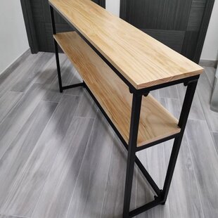 客厅沙发后置物架实木铁艺长条桌子靠墙书架墙边窄条几背靠柜