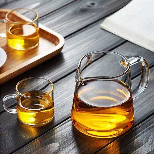直身玻璃公道杯茶漏套装加厚耐热分茶器茶海精品茶虑器过滤茶配件