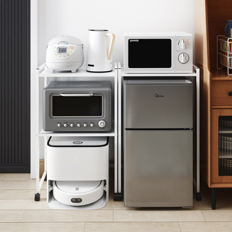 客厅茶水间置物架餐边柜落地式冰箱饮水机微波炉烤箱收纳架多层