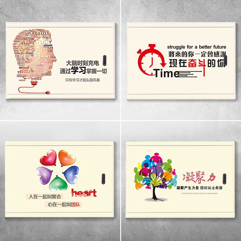 励志奋斗努力电表箱贴纸自粘可定制办公室墙贴配电箱装饰贴画励志