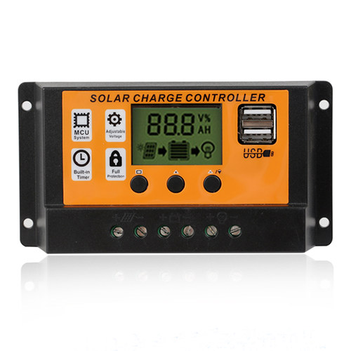 太阳能控制器全自动通用型12v24V家用智能路灯光伏充电转换器30A