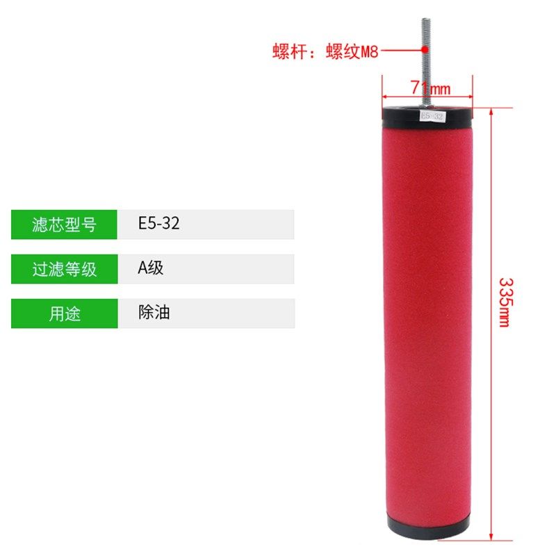 压缩空气精密过滤器滤芯干燥气水冷干机反牙空压机除水油水分离器
