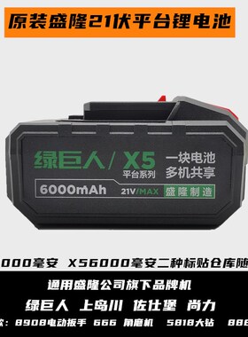 绿巨人电动扳手X7电池充电器尚力X5佐仕堡上岛川无刷电池原装配件