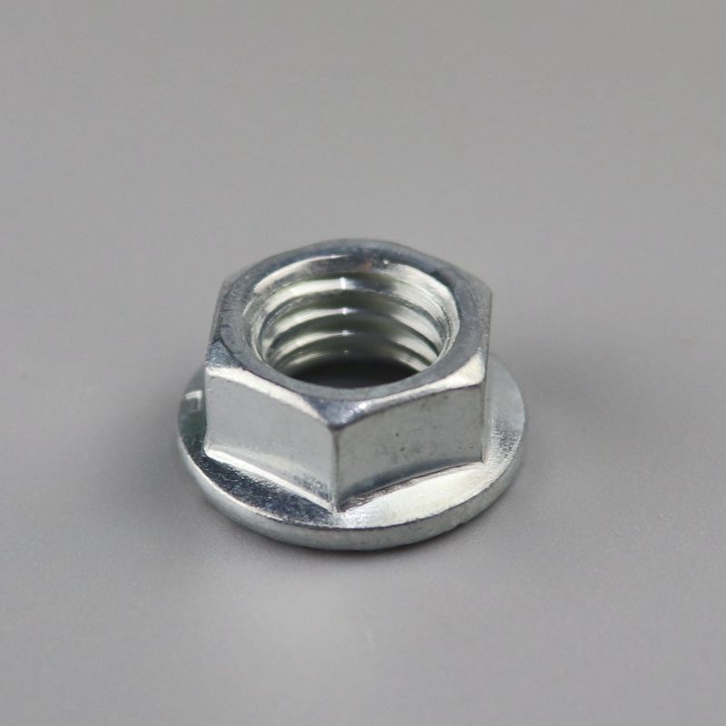 法兰螺母 镀锌防滑螺母带垫花齿螺母防松螺母M5M6M8M10M12M14M16